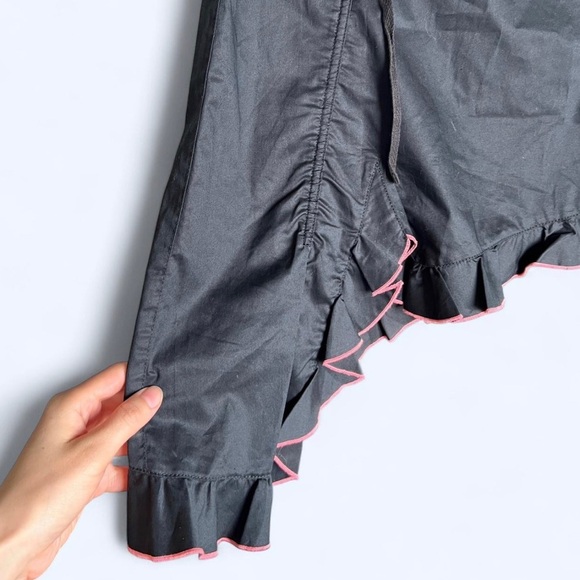 Y2K Eckored Black Pink Asymmetrical Strapless Cotton Punk Emo Grunge Goth Dress - Picture 12 of 12